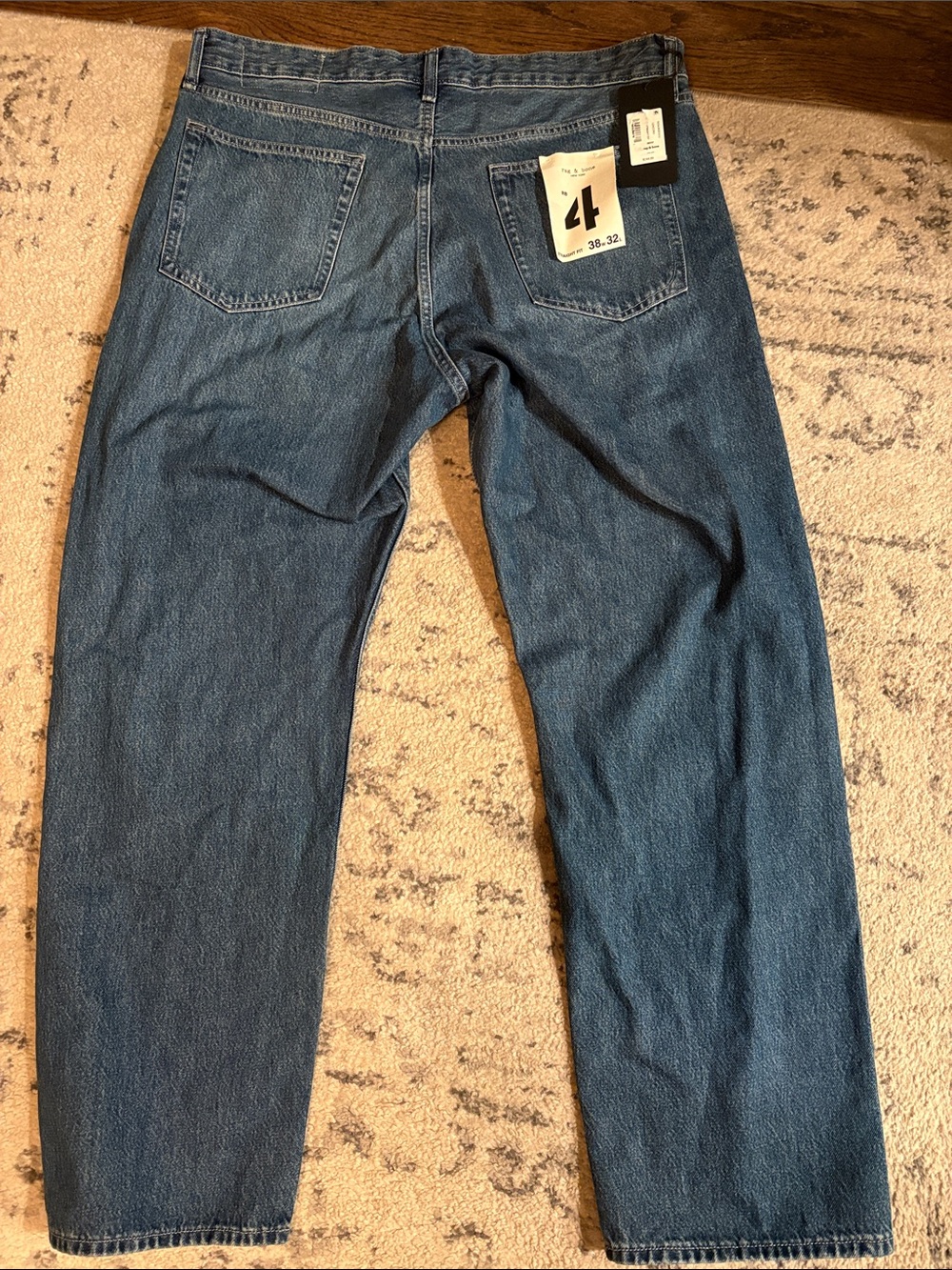 Men's rag and bone Straight-Leg Jeans in Dark Blue-38x32-new!